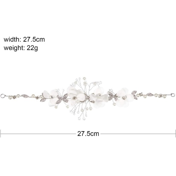 New 2 wedding or communion headpieces with faux pearl and white faux flower. - Picture 6 of 6